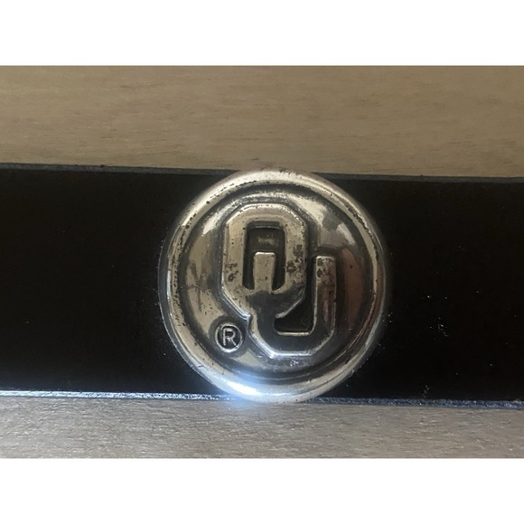 University If Oklahoma OU Men's Brown Genuine Leather 38 Belt Metal Logo - Picture 2 of 4